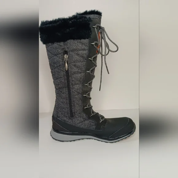 Salomon Hime High Snow Winter Boots Womens Size 7 EUR 38 Black Asphalt Pewter - Picture 12 of 12